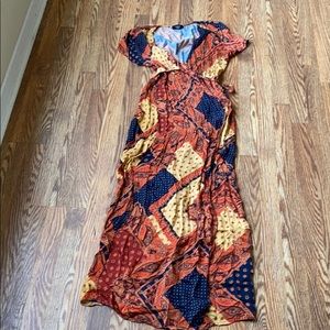 Multicolored wrap dress size large